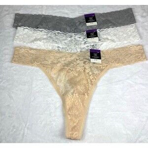 INC International Concepts Lot of 3 Lace Thong Panties Underwear Size XXL NWT
